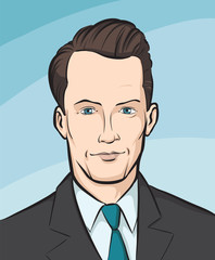 Cartoon handsome businessman