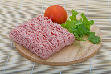Raw minced pork meat