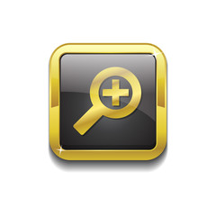 Zoom In Gold Vector Icon Button