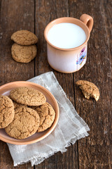 oatmeal cookies with milk