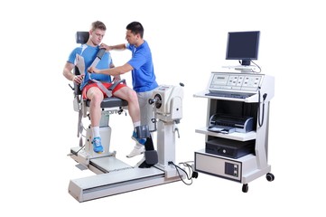 Sports Scientist doing Performance Assessment. Modern Technology