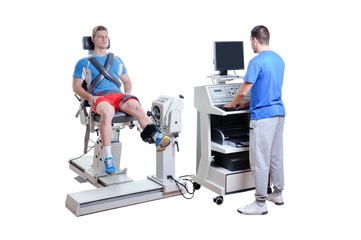 Sports Scientist doing Performance Assessment. Modern Technology