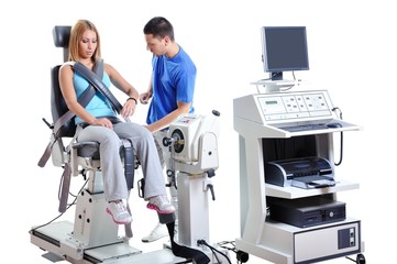 Sports Scientist doing Performance Assessment. Modern Technology