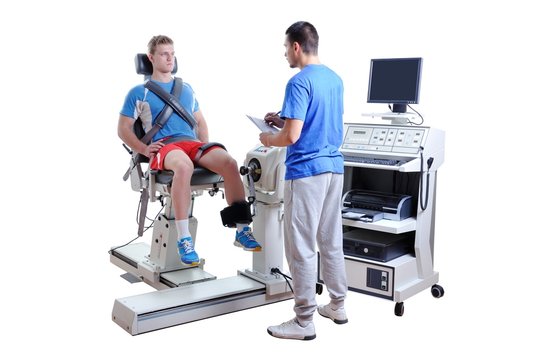 Sports Scientist doing Performance Assessment. Modern Technology