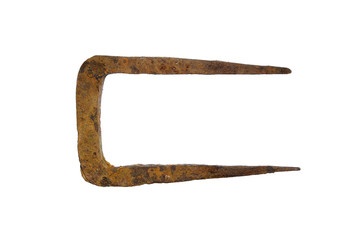 staple construction industrial fastener vintage rusted