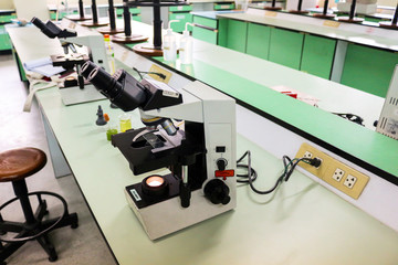 laboratory microscope science room background