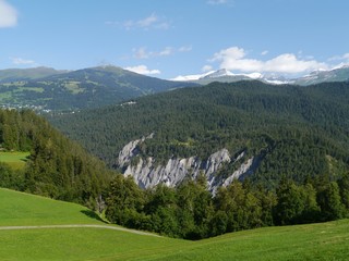 Ruinaulta or Rhine canyon in Switzerland