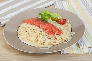 Pasta with salmon