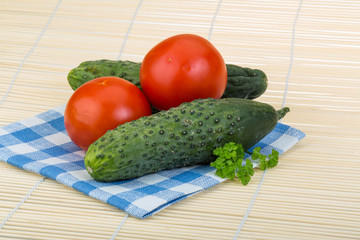 Tomato and cucumber