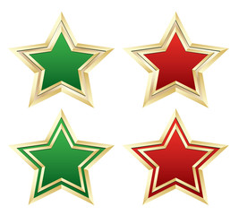 Fototapeta premium Gold star labels. Vector