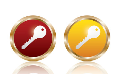 Key icon buttons. Vector
