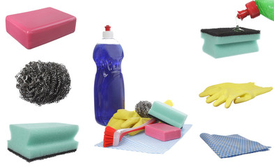 Cleaning product collage