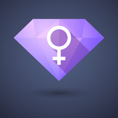 Diamond icon with a female sign