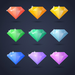 Diamond icon set