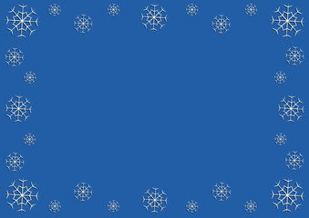 Merry Christmas - decorative greeting card, frame or background with snow flakes pattern vector illustration