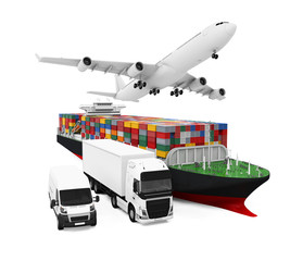World Wide Cargo Transport Illustration