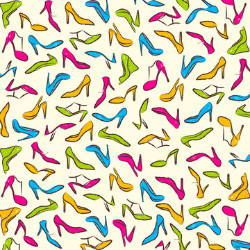 colorful footwear background pattern design