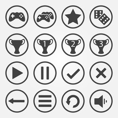 Flat game icons vector set