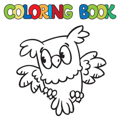 Coloring book of little owl