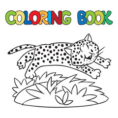 Coloring book of little cheetah or jaguar © passengerz