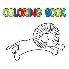 Coloring book of little lion