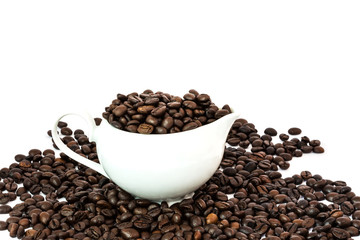 coffee beans in white cup