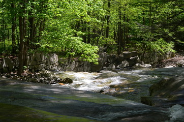 Waterfall over smooth stones
