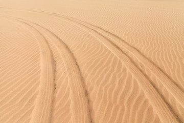 Naklejka premium Car prints in sand, Boavista - Cape Verde