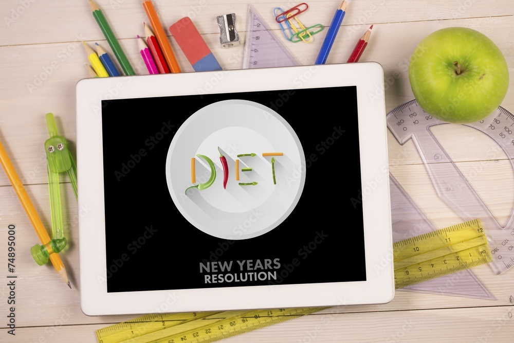 Poster Composite image of diet new years resolution