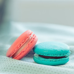 colorful macaron sweet tasty dessert