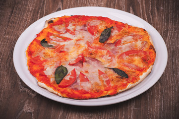italian pizza on white plate