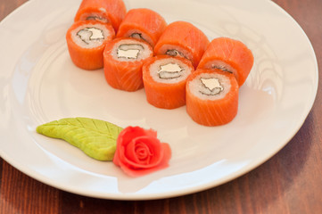 Salmon roll sushi
