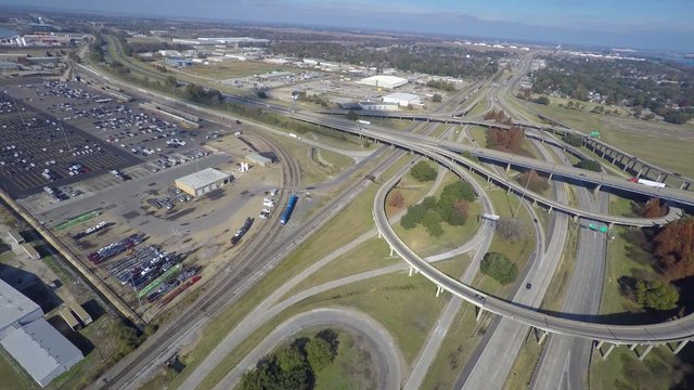 Aerial video of Port Allen Mississippi