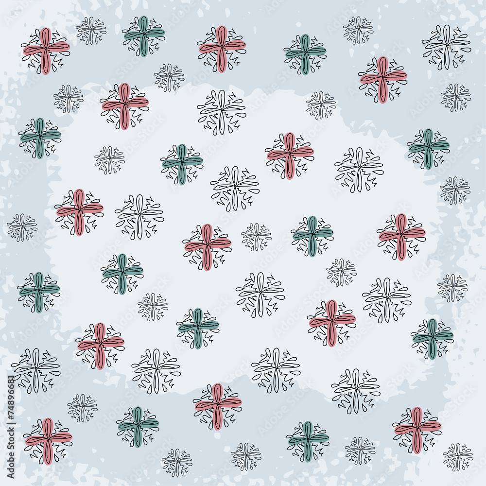 Canvas Prints doodle snowflake elements