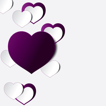 Trendy Abstract Valentine background - 3D Hearts