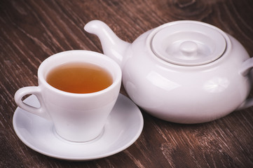 black tea set with cup