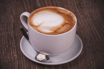 coffee cappuccino cup with spoon