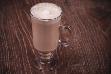 coffee latte served in high glass