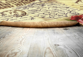 Wooden table with empty background and texture