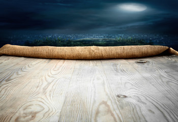 Wooden table with empty background and texture