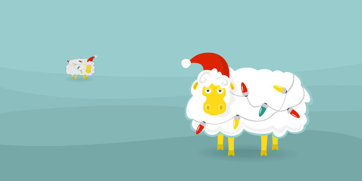 Christmas card sheep