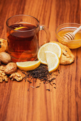 black tea with lemon and honey