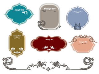 Thai art pattern vintage design elements and frames