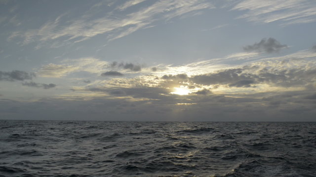 sea sunset during summer time in deep sea