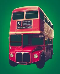 Papier Peint photo Lavable Bus rouge de Londres Bus de Londres rouge emblématique