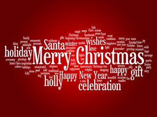 Conceptual Merry Christmas word cloud
