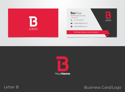 B Letter Logo Business Card