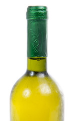 bottle of white wine close-up