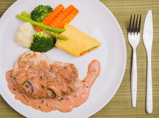 Steak and vegetables