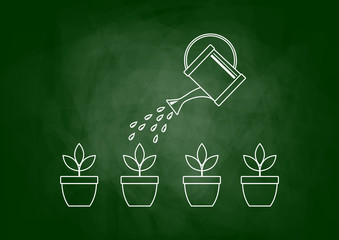 Drawing of plants on blackboard © Anthonycz